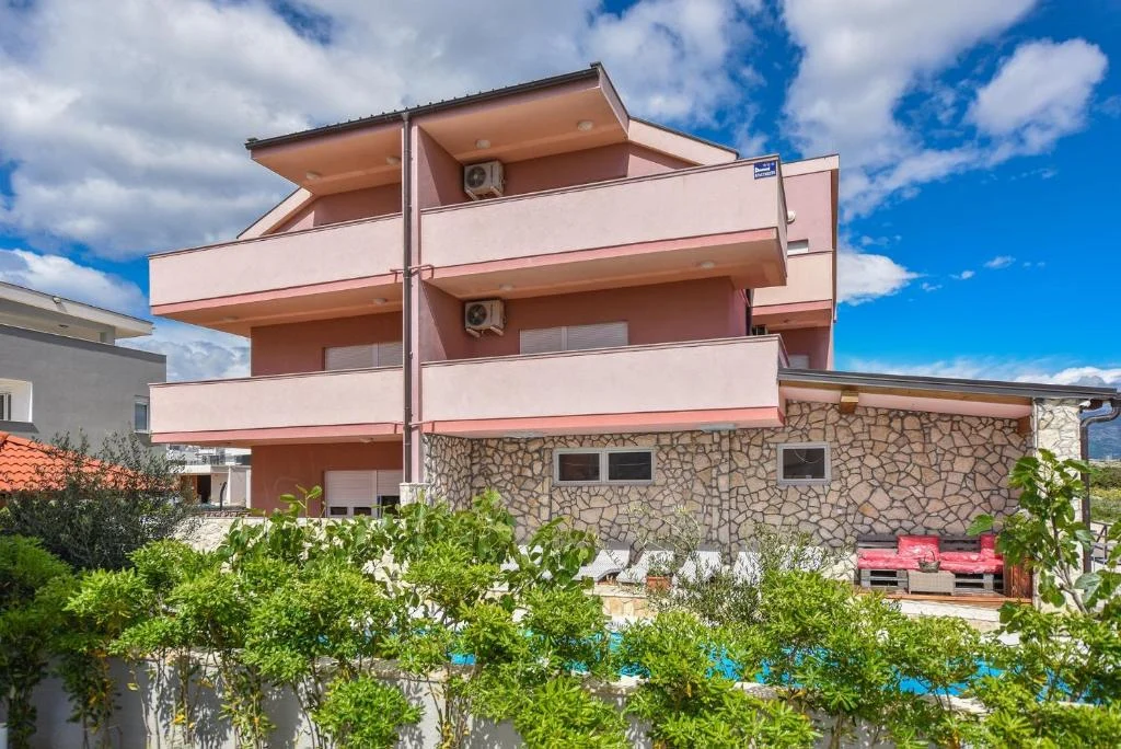 Exterior of Villa Prince & Tiffany Novalja with balconies and garden